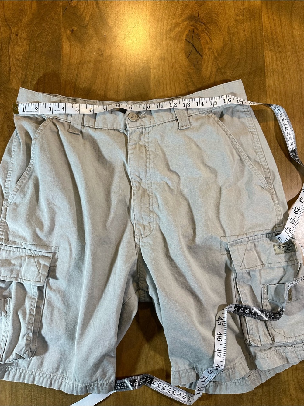 Wrangler Cargo Shorts Men’s Size 36 Khaki Beige Utility Cotton Hiking - Picture 6 of 9